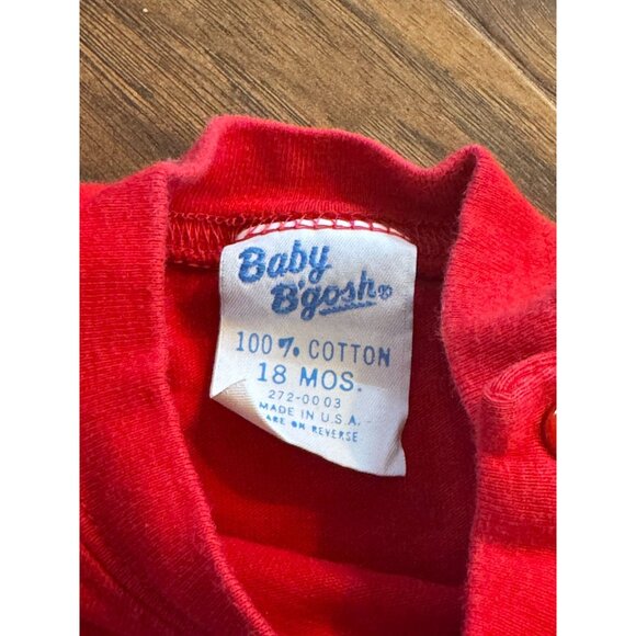 Baby BGosh Red Train Graphic LS Shirt 100% Cotton 18M USA Vintage Toddler Top - Picture 6 of 7